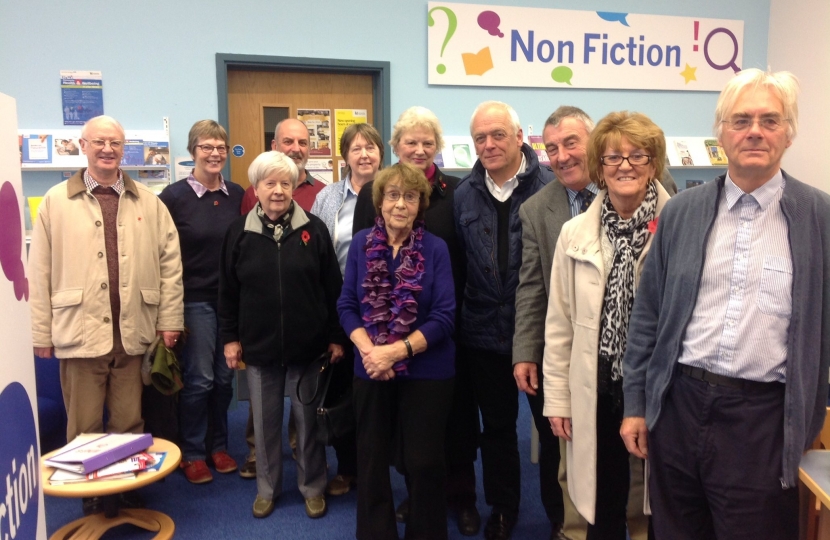 Nick Rushton with residents at Barwell library